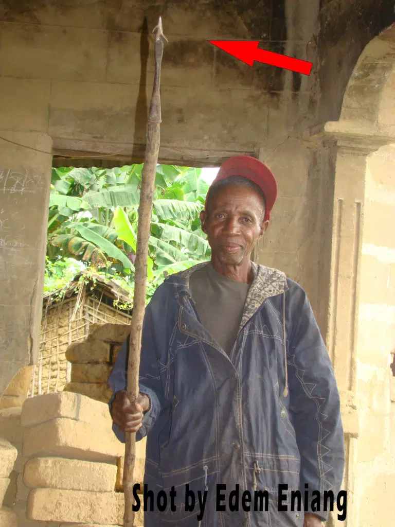 A reformed manatee hunter holding up a manatee Harpoon